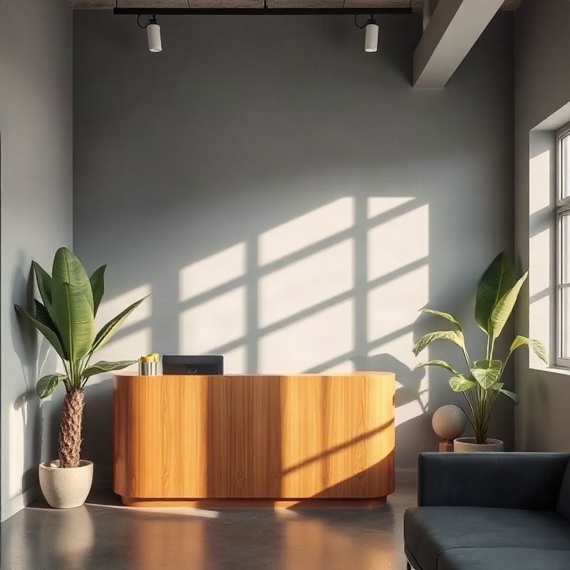 Reception area of a boutique real estate office in Brasília